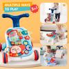AuntyFey Baby Walker, 3 in 1 Push Walker for Baby Girls Boys, Baby Walking Toy for 1 Year Old Learning to Walk, Sit to Stand Baby Walker Push Toy for Girl 12 Months, Blue view 2