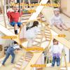 Costzon Indoor Jungle Gym, 5-in-1 Foldable Montessori Climbing Toys for Toddlers w/Double-Sided Slide, Swing, Indoor Wooden Playground Climber Playset for Kids 2-6 Years Birthday Gifts view 2