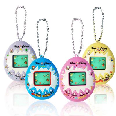 4 Pieces Virtual Electronic Digital Pet Keychain Game Digital Game Keychain Nostalgic Virtual Digital Pet Easter Basket Stuffers for Boys GirlsPink, Blue, Purple, Yellow