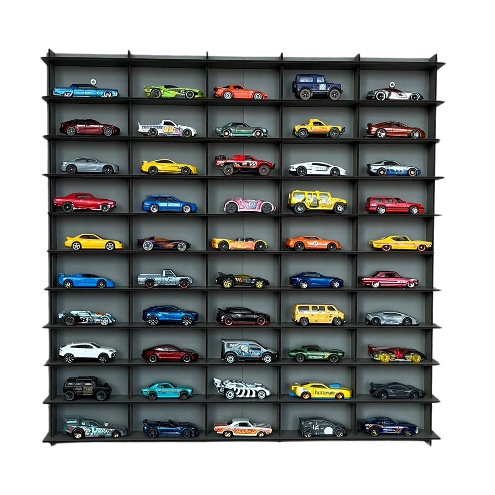1/64 Model Car Display Case, Toy Car Storage Organizer, Cars Storage Showcase, Wall Display Case, 1/64 Display Case with Shelves, Wall Mounted Display Case,Toy Car Organizer, (Gray)