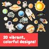 Spark & Wow Wooden Magnets - Space - Set of 20 - Magnets for Kids Ages 2+ - Cute Outer Space Magnets for Fridges, Whiteboards and More view 3