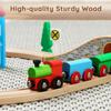 SainSmart Jr. Wooden Train Set for Toddler with Double-Side Train Tracks Fits Brio, Thomas, Melissa and Doug, Kids Wood Toy Train for 3,4,5 Year Old Boys and Girls (Small Town with Container) view 2