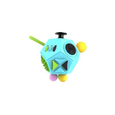 YUFENGBY Fidget Toys Cube 12-Sided Decompression Cube Relieve Stress Anti Anxious Depression with Autism for Children and Adults (Black Green Blue-B3)