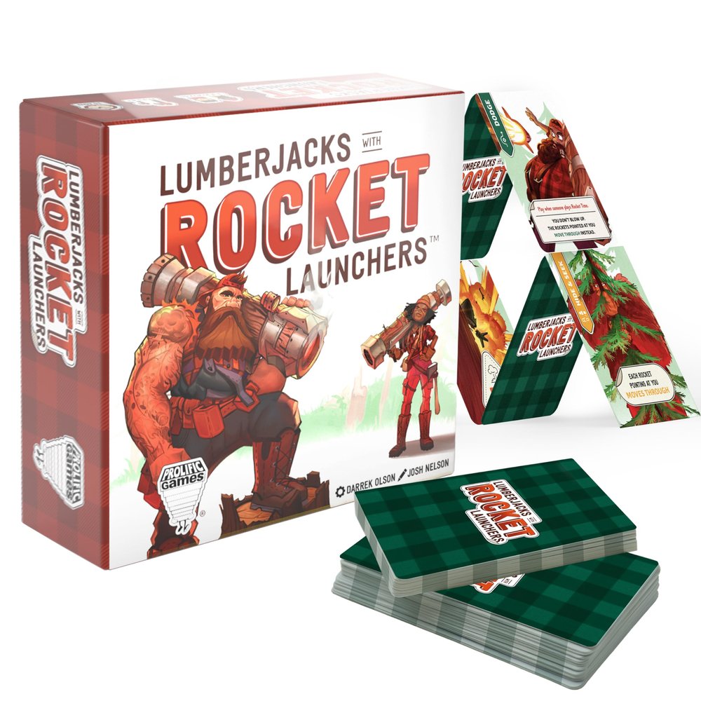 Prolific Games Lumberjacks with Rocket Launchers Explosive Card Game for Family Game Night Fast-Paced Fun for Adults & Teens Perfect for Family Games and Group Play (3 to 8 Players)