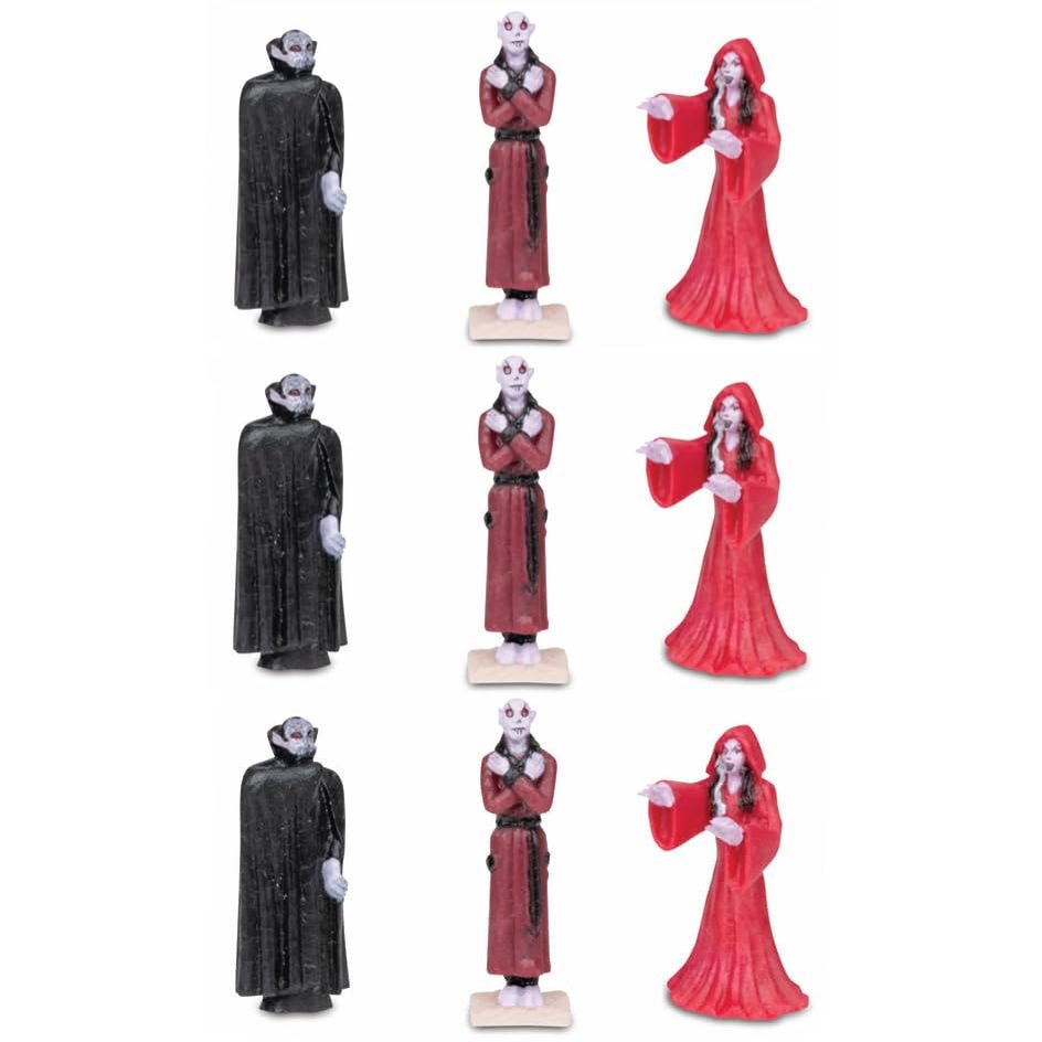 Accoutrements Archie McPhee Itty Bitty Vampires - Bag of 9 Spooky, Creepy Novelty Miniature Action Figures in 3 Styles for Halloween Fun