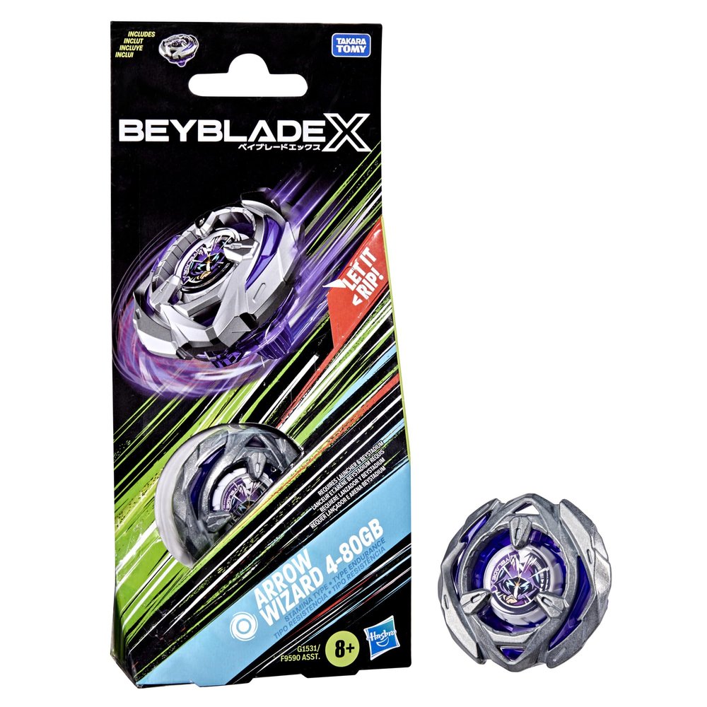 Beyblade X Arrow Wizard 4-80GB Booster Pack Set with Stamina Type Top; Authentic Takara Tomy Battle Tops Games/Toys for Boys and Girls 8+