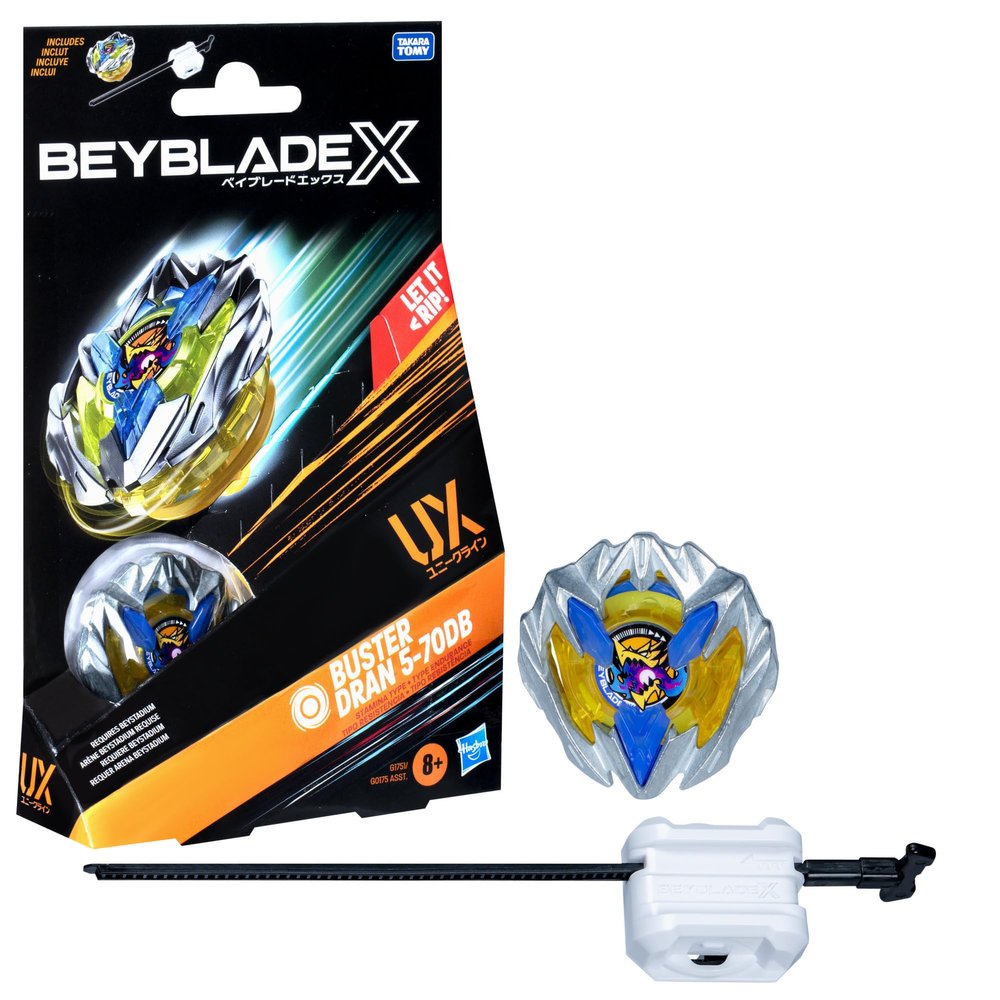 Beyblade X Buster Dran 5-70DB UX Starter Pack Set with Stamina Type Top and Launcher; Authentic Takara Tomy Battle Tops Games/Toys for Boys and Girls 8+