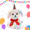 Cuteoy Musical Birthday Dog Repeat What You Say Interactive Animated Stuffed Animal Shaking Singing Dancing Turning Circle Puppy Plush Toy Electric Plushies Gifts for Kids Girls Boys Birthday view 1