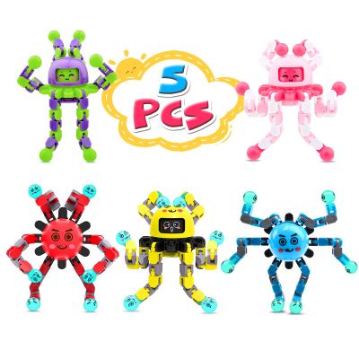 ASIOWELY Transformable Fidget Spinner Toys for Kids and Adults,5 PCS Sensory Toy for Boys Girl ADHD Stress Relief,Valentines Day Gifts for Teens Fingertip Gyros Birthdays Easter Basket Stuffers Travel