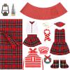 UPINS 14 Pcs Christmas Elf Doll Accessories Set with Christmas Sleeping Bag Plaid Skirt Apron and Chef Hat Glasses Scarf Hammock Xmas Accessory for Doll Decorations Costume Outfits view 1