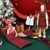 UPINS 14 Pcs Christmas Elf Doll Accessories Set with Christmas Sleeping Bag Plaid Skirt Apron and Chef Hat Glasses Scarf Hammock Xmas Accessory for Doll Decorations Costume Outfits view 2