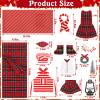 UPINS 14 Pcs Christmas Elf Doll Accessories Set with Christmas Sleeping Bag Plaid Skirt Apron and Chef Hat Glasses Scarf Hammock Xmas Accessory for Doll Decorations Costume Outfits view 3