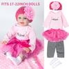 10 Pcs Reborn Baby Doll Clothes Girl with Bassinet Accessories, Newborn Doll Pink Outfit 17-22 Inch Tulle Skirt & Blanket view 2