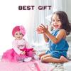 10 Pcs Reborn Baby Doll Clothes Girl with Bassinet Accessories, Newborn Doll Pink Outfit 17-22 Inch Tulle Skirt & Blanket view 4