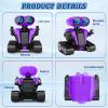 MindPal Robot Toys for Boys Girls with Auto-Demonstration Robots for Kids Remote Control Rechargeable Emo Robot with LED Eyes Age 3 Years and Up Purple view 4