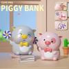 Jaugufiy Cute Cartoon Pig Piggy BankPiggy Bank for Kids, Unbreakable Coin Bank Saving Money Bank, Creative Coin Box Money Birthday Gift for Boys Girls (Grey) view 4