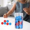 Educational Math Manipulatives Set - 100 Pieces with Storage Container, Red Blue view 3