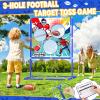 2-in-1 Football & Baseball Toss Target Games for Kids 4-8 8-12, 3-Hole Double-Sided Strike Zone with T Ball Set and Ball Launcher for Toddlers, Indoor Outdoor Toys Backyard Sport Gifts for Boys view 2