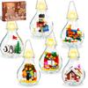 6 Pack Christmas Tree Bulb Ornament with Light Building Set, Including Gingerbread House, Penguin House, Christmas House, Fireplace, Nutcracker, Reindeer, Stocking Stuffer Toy Gifts for Kids.(405PCS) view 1