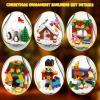 6 Pack Christmas Tree Bulb Ornament with Light Building Set, Including Gingerbread House, Penguin House, Christmas House, Fireplace, Nutcracker, Reindeer, Stocking Stuffer Toy Gifts for Kids.(405PCS) view 4