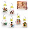Christmas Tree Ornaments Building Set with Light, Santa Claus Gingerbread House Nutcracker Penguin Bear Building Kit in Bulbs, 6 Pack Xmas Decorations Stocking Stuffers Gift for Kids (405 PCS) view 1