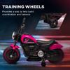 Aosom Kids Motorcycle with Training Wheels, 6V Ride-on Toy for Toddler Ages 18-48 Months, Battery-Operated Motorbike for Kids with Single-Button Start, Headlight, Pink view 4