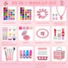 99 Pcs Kids Makeup Kit for Girls, Princess Toys Real Washable Cosmetics Set with Mirror,Rings, Necklace, Perfect for 3 4 5 6 7 8 Year Old Girls Birthday view 2