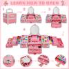 99 Pcs Kids Makeup Kit for Girls, Princess Toys Real Washable Cosmetics Set with Mirror,Rings, Necklace, Perfect for 3 4 5 6 7 8 Year Old Girls Birthday view 3