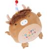 17 Inch Happy Birthday Highland Cow Plush Hugging Pillow - Cute Animal Plushies Toys, Brown Fluffy Scottish Cow Stuffed Animals Gift for Kids and Lovers view 4