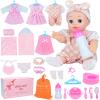 Besurejoy 12'' Baby Doll Playset with 4 Outfits,Clothes Hanger,Swaddle Blanket,Bib,Diaper,Pacifier,Feeding Bottle,Backpack and Accessories. Dress-Up Pretend Play Reborn Toy Girl Toddler Kids Gift Set view 1