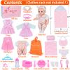 Besurejoy 12'' Baby Doll Playset with 4 Outfits,Clothes Hanger,Swaddle Blanket,Bib,Diaper,Pacifier,Feeding Bottle,Backpack and Accessories. Dress-Up Pretend Play Reborn Toy Girl Toddler Kids Gift Set view 2