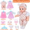 Besurejoy 12'' Baby Doll Playset with 4 Outfits,Clothes Hanger,Swaddle Blanket,Bib,Diaper,Pacifier,Feeding Bottle,Backpack and Accessories. Dress-Up Pretend Play Reborn Toy Girl Toddler Kids Gift Set view 4