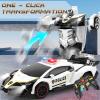 Getatoy Remote Control Car Transformer Toys for Boy 4-6 Years Old: One-Button Transforming Police Car with LED Light & 360 Rotation Drifting 2.4 Ghz Robot RC Car Christmas Birthday Gift Idea for Kids view 3