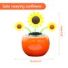 Peosaard Solar Dancing Flowers Shaking Head Car Ornaments Solar Powered Toy for Office Desk Decoration Sunflower, Shaking Head car Decoration view 2