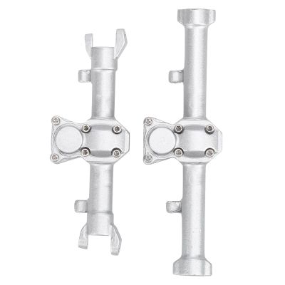 1/24 Scale Front and Rear Axle Housing Upgrade Kit, RC Car Front Axle Housing, for SCX24 90081 RC Car Crawler, Includes Quality Aluminum Alloy Axle Housing Case, Enhances Performance and (Silver)