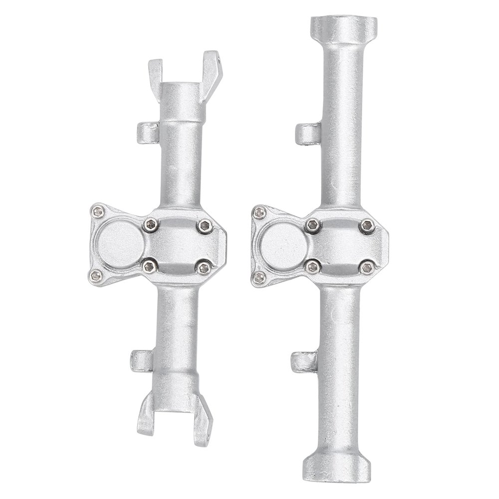 1/24 Scale Front and Rear Axle Housing Upgrade Kit, RC Car Front Axle Housing, for SCX24 90081 RC Car Crawler, Includes Quality Aluminum Alloy Axle Housing Case, Enhances Performance and (Silver)
