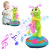 Children's Electric Caterpillar Saxophone Musical Toys, Dancing Saxophone Caterpillar,Baby Sensory Toys with LED Lights for Toddler Boys Girls (Pink-1 Pcs) view 1