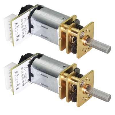 2Pcs DC 12V 100RPM N20 Encoder Motor for Raspberry Pi 3-12V 7.5-3000RPM Geared Motor with Speed Control (12-100)