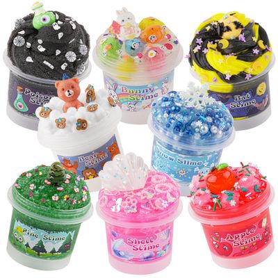 8 x 100ml Textures Slimes Kit for Kids, Slime Variety Pack Different Textures, with Snow Fizz, Butter, Cloud, Crunchy Slime, Slimes Party Favors for Girls & Boys, Birthday Easter Toy