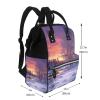 JTRKN Diaper Bag Backpack Winter Landscape Printing Large Capacity Diaper Backpack Large Unisex Diaper Bags Multi-Function Travel Diaper Bag Backpack For Mom,Outdoor,Travel, Black view 2