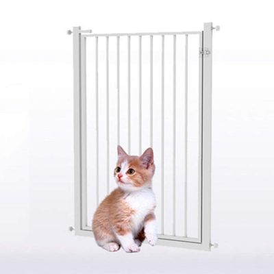 GOCHUSX Walk Thru Pets Gate, Easy Open Metal Dog Gate, Includes Extension Kit Safety Door with 4 Pack Pressure Mount Kit(55-59cm)