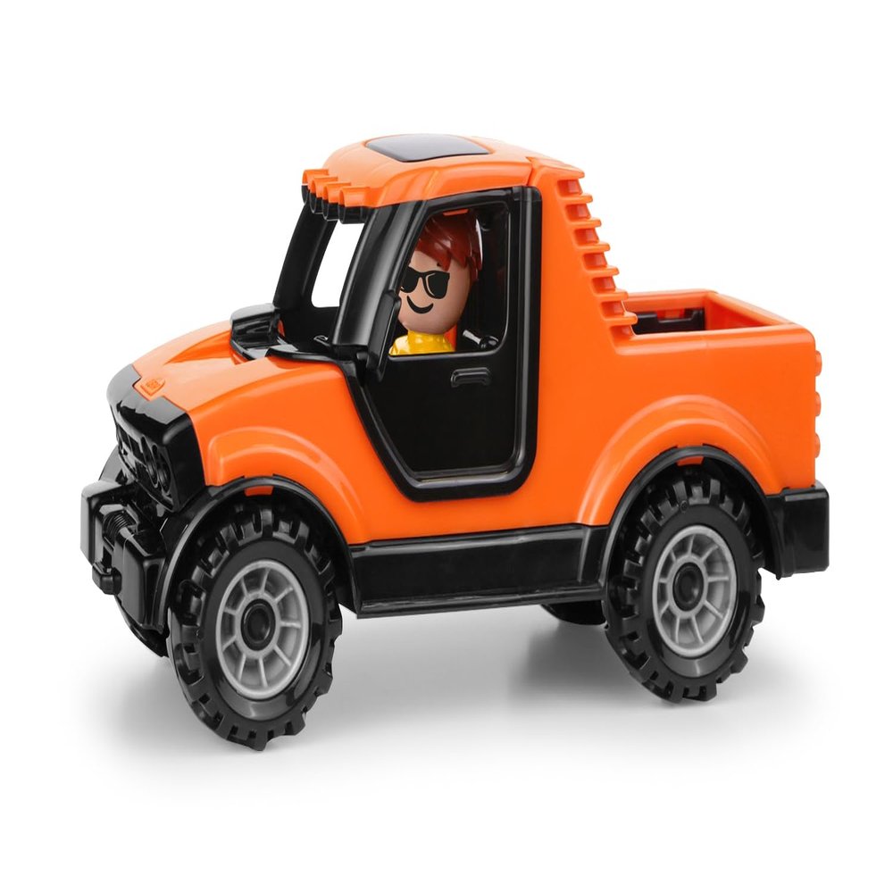 Lena Truckies Pickup 20 cm, Driver's Cab for Opening, with Towing Hitch and Toy Figure, Suitable for Ages 2 Years, Indoor and Outdoor Use