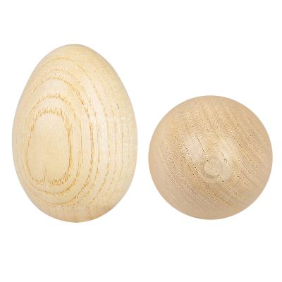 2Pcs/set Natural Wooden Simulation Eggs Wood Painted Craft Educational Kids Toy Decoration For Home