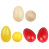 2Pcs/set Natural Wooden Simulation Eggs Wood Painted Craft Educational Kids Toy Decoration For Home view 3