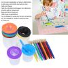 10 Pieces Spill Proof Paint Cups, Kids Painting Set with Paintbrushes for Toddlers Kids Preschool Art Supplies view 2
