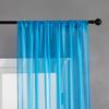 HooHero Royal Blue Window Treatments 100 Wide Sheer Curtains Kids Living Room Solid Colors Gauze Voile Liner Curtain view 1
