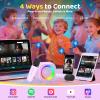 Jeefu Karaoke Machine for Kids, Toys for 3-12 Years Old Girls Gifts, Kids Karaoke Microphone Machine Toy, Best Fun Christmas Birthday Gifts for 5 6 7 8 9 10 11 Years Teens Girl Boys Purple 2 Mic view 4