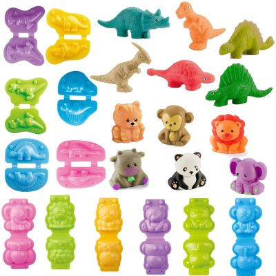 Yiklucg Unleash Creativity with 12 Unique Dino and Animal Molds Dough Toys Dough Accessories Set Whit 10 Clays.Ideal as a Gift for Kids Aged 3-4-8 Years
