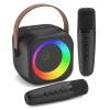 Jeefu Mini Karaoke Machine, Portable Bluetooth Karaoke Speaker with 2 Wireless Microphones, Singing Machine with Party Lights for Kids and Adults, Birthday Gifts for Girls Boys Family Home Party view 1