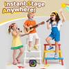 Jeefu Mini Karaoke Machine, Portable Bluetooth Karaoke Speaker with 2 Wireless Microphones, Singing Machine with Party Lights for Kids and Adults, Birthday Gifts for Girls Boys Family Home Party view 2